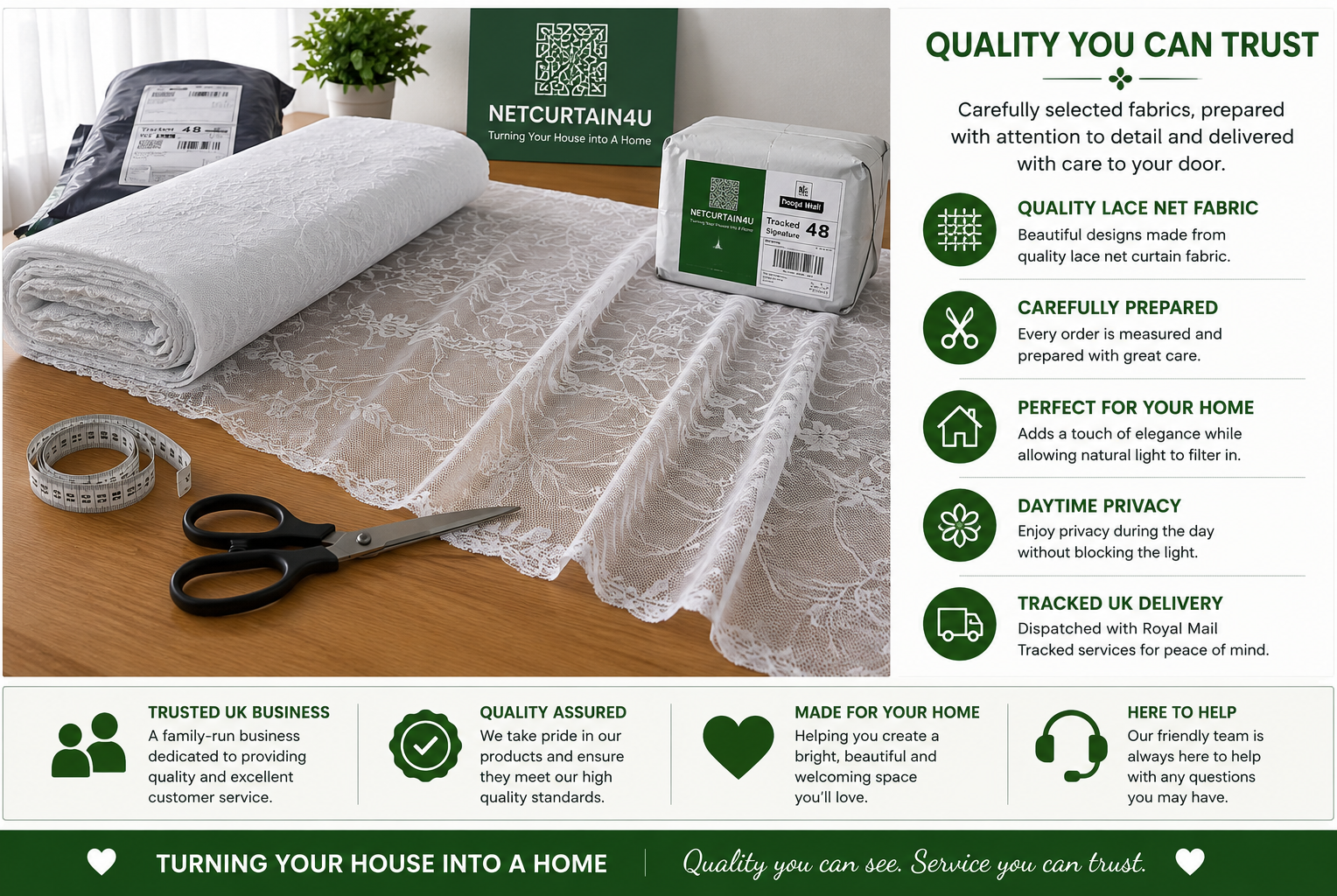 NETCURTAIN4U premium white lace net curtains