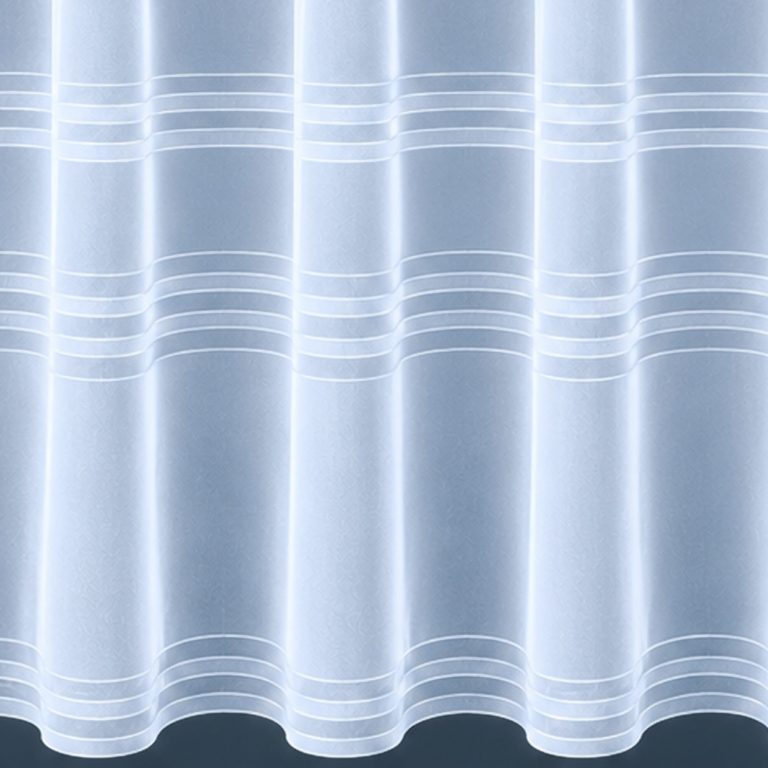 White straight hemmed lace net curtains