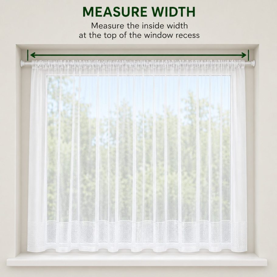 How to measure the width for made to measure net curtains