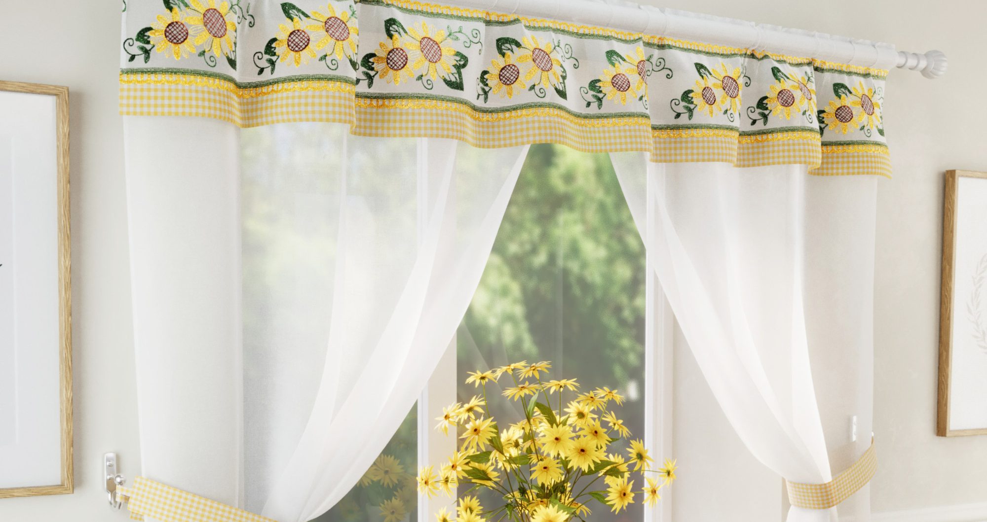 Colourful window set curtains
