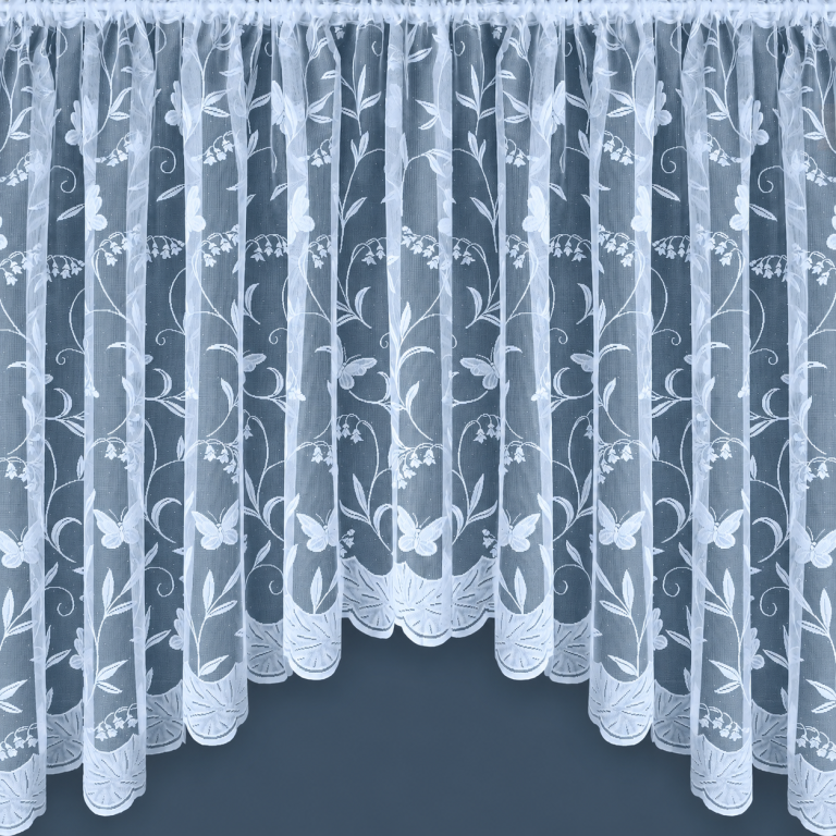 White lace jardinière net curtains